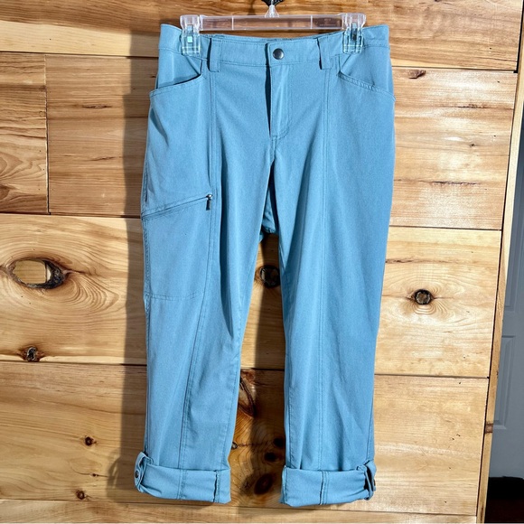 Duluth Trading Co Dusty Blue Cargo Roll-tab Hiking Pants Sporty Activewear - Picture 3 of 10